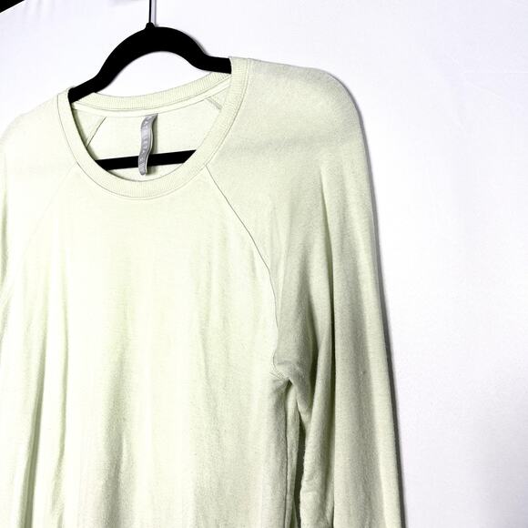 Athleta ST Small Tall Pale Lime Green Mindset Sweatshirt Pullover Crew Modal - Picture 4 of 9